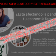 Ampliación plazo solicitud «Ayudas Comedor y Extra-escolares»